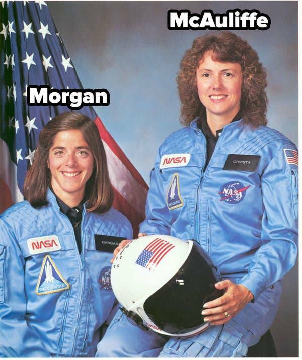 "Christa McAuliffe was a teacher chosen to be the first private American citizen to reach space as part of NASA's Teacher in Space program. The Teacher in Space project was announced in 1984 by Ronald Reagan, who invited teachers across the country to apply to be the first civilian in space. In return, the teacher would teach a lesson from space, then would recount their experiences to students around the country. McAuliffe was selected out of over 11,000 applicants. Barbara Morgan was named her backup. On January 28, 1986, McAuliffe boarded the Challenger space shuttle, which exploded shortly after its launch, killing seven astronauts. The disaster negatively affected NASA's public reputation and put all space missions to a halt for two and a half years."