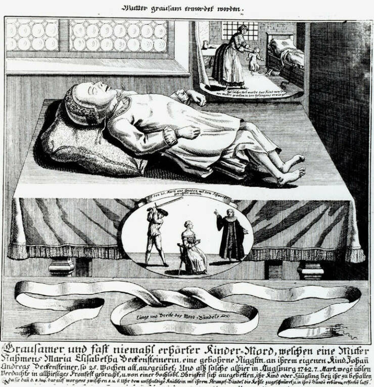 Since suicide is an unforgivable sin for christians many people, especialy women in 18th century resorted to suicide by proxy. They would usualy murder a child, a crime punishable by death and ask for forgiveness right before the execution (article)