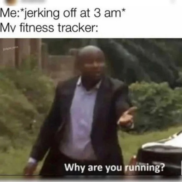 me jerking off at 3 am meme - Mejerking off at 3 am My fitness tracker Why are you running?
