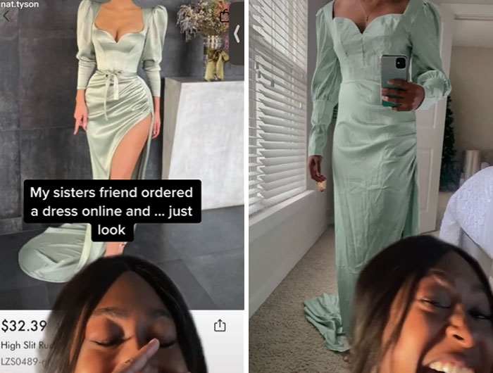 expectations vs reality - Shopping - nat.tyson My sisters friend ordered a dress online and ... just look $32.39 High Slit Ru LZS0489