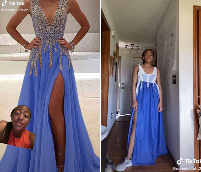 expectations vs reality - rhinestone long dress - Tik Tok .22 www Tik Tok .2