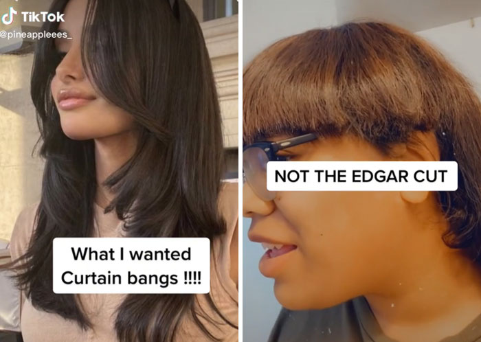 expectations vs reality - hair coloring - TikTok What I wanted Curtain bangs !!!! Not The Edgar Cut