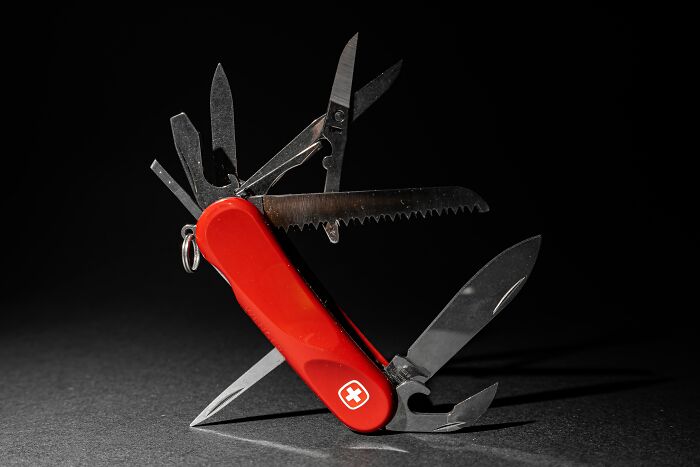A small Swiss Army knife or Leatherman comes in handy for unexpected situations, especially if it comes with small pliers.