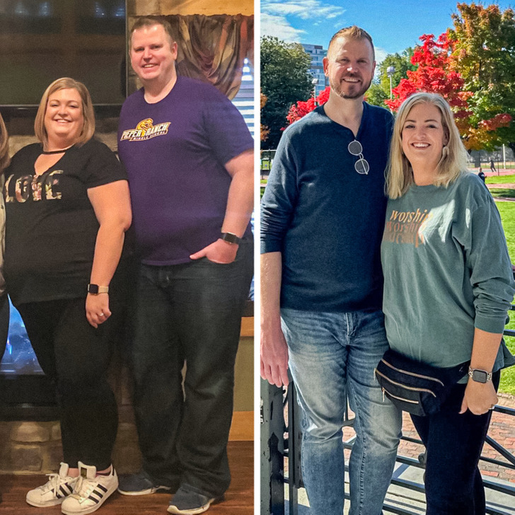 “You can do great things when you do them together (almost 300 pounds lost between us).”