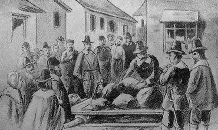 about Giles Corey, who was accused of witchcraft during the Salem trials. He used a legal loophole and refused to plea, which meant he couldn't be tried. He was then tortured to death, but still refused to plea, allowing his children to claim their inheritance.