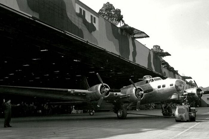 Boeing built an entire fake town on top of their Seattle area factory during WW2.