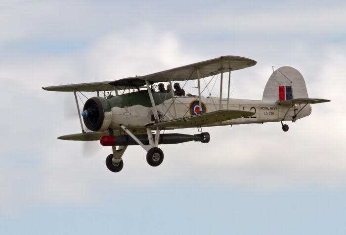 The Fairey Swordfish biplane was considered out of date by 1939 but was effective throughout WW2. Swordfish sunk more enemy tonnage than any other plane, sunk numerous U-boats, disabled the Bismarck, and remained in use into 1945.