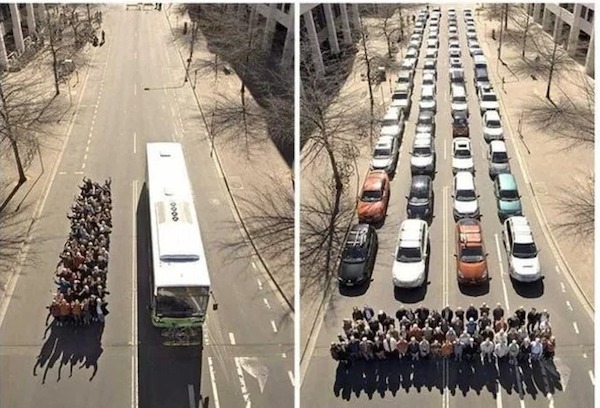 bus compared to car - Lvo