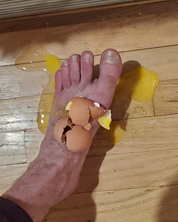 ’’Unfortunately, I dropped an egg.’’