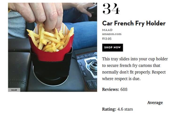 WTF Things That Actually Exist - Maad 34 Car French Fry Holder Maad amazon.com