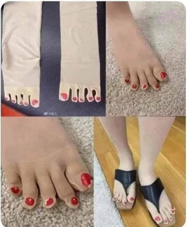 WTF Things That Actually Exist - painted toenail tights -