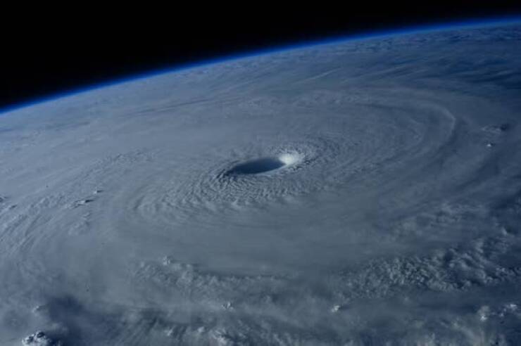 aerial view of hurricane