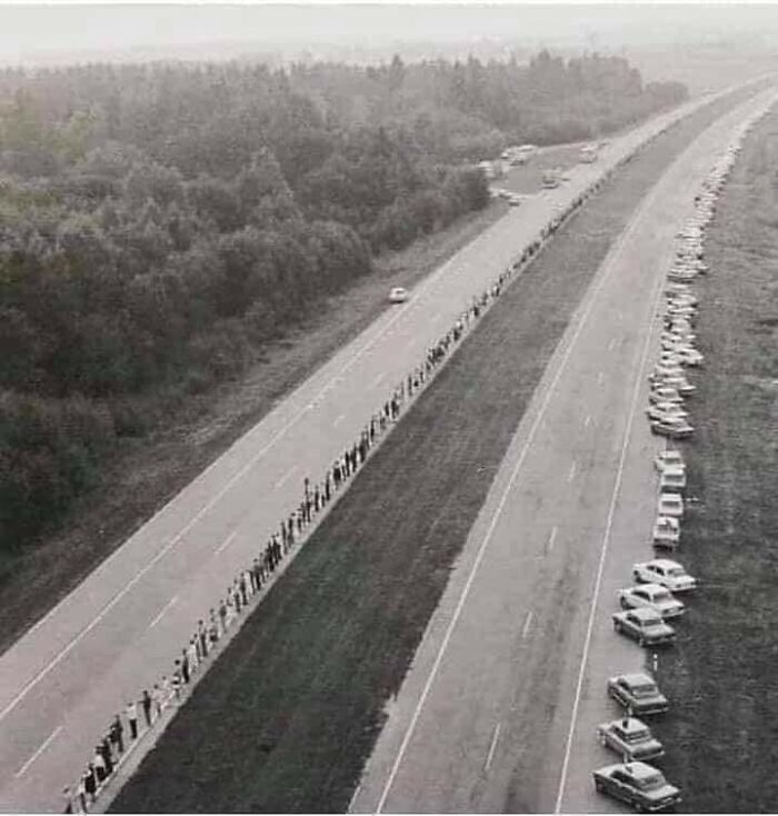 On August 23, 1989, About 2 Million People From Latvia, Estonia And Lithuania Formed A Human Chain