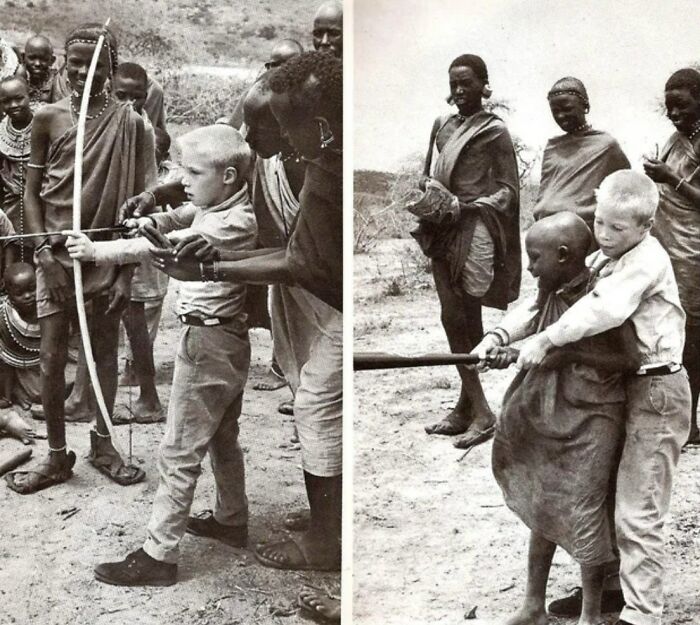 fascinating historical photos - two boys making a trade - perma