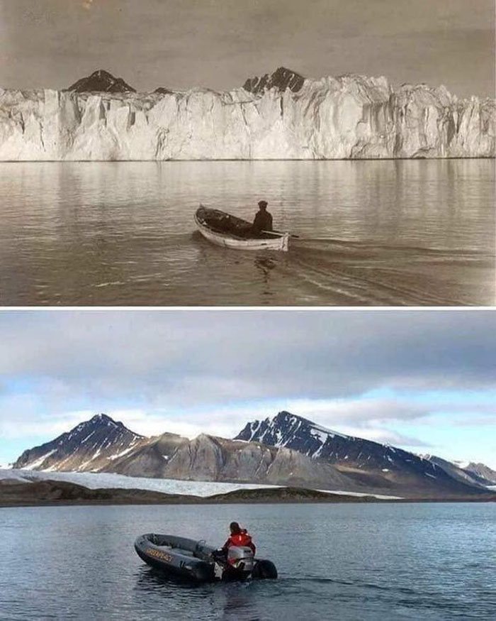The Arctic Ocean Photographed In The Same Place, 105 Years Ago vs. Today