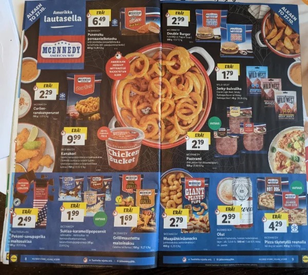 “American Food theme in a Lidl in Finland.”