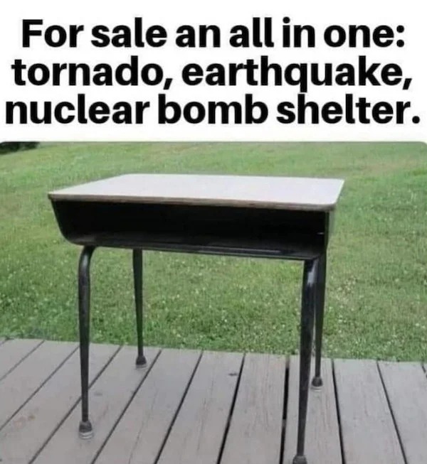 adult themed memes - grass - For sale an all in one tornado, earthquake, nuclear bomb shelter.