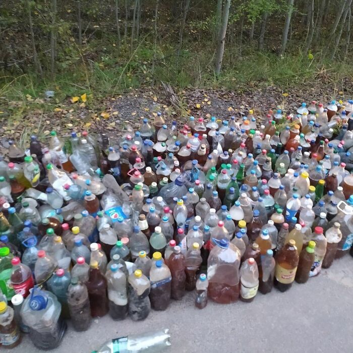 Bottles Of Pee Thrown Into The Woods By Truck Drivers