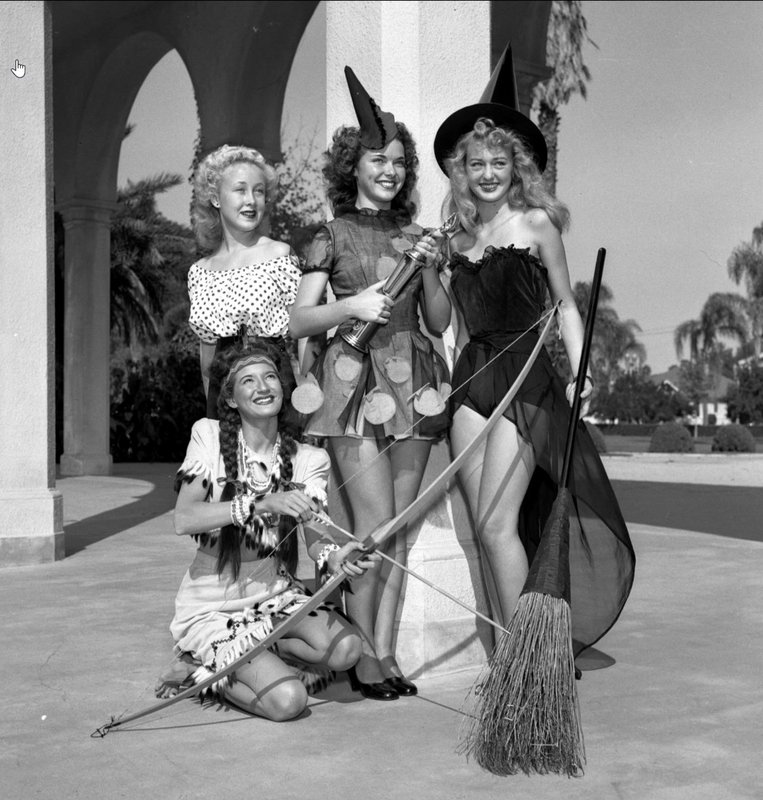 Four contestants of the Halloween “Slick Chick” beauty contest in Anaheim, California in 1947.