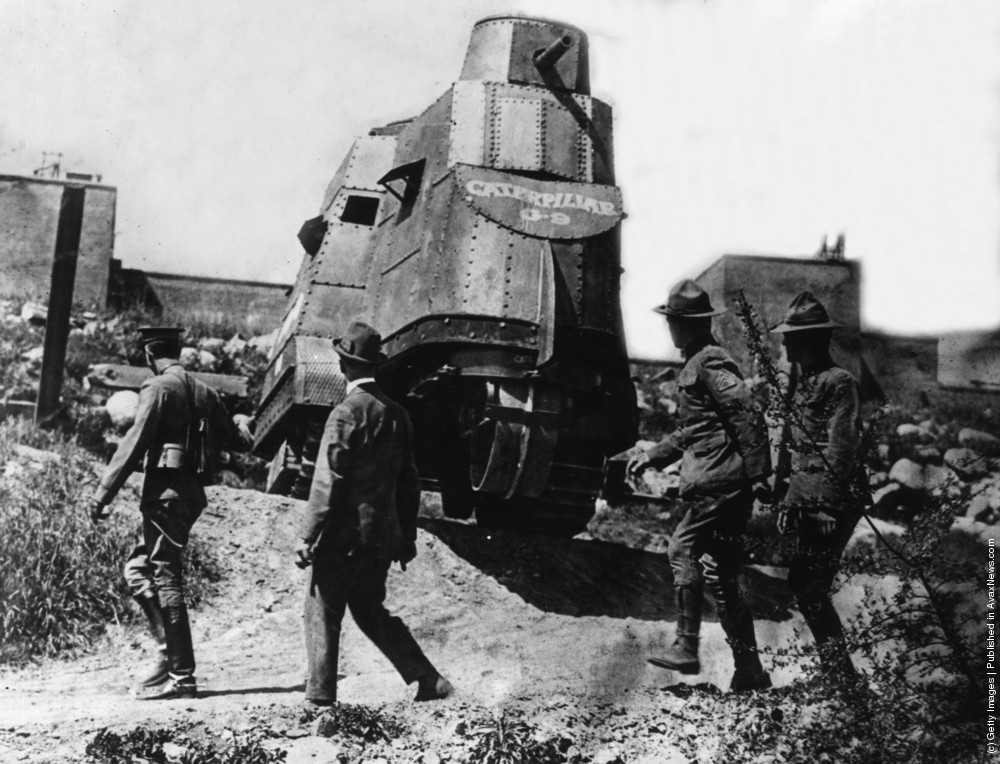 Testing a tank prototype just before America joins WW1