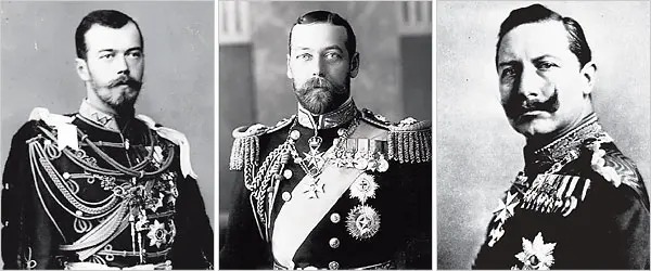 fascinating facts - At the time of WW1, the King of Britain, Russia, and Germany were all first cousins. When asked about WW1, Kaiser Wilhelm of Germany sarcastically remarked, “If my grandmother (Queen Victoria) had been alive, she would never have allow