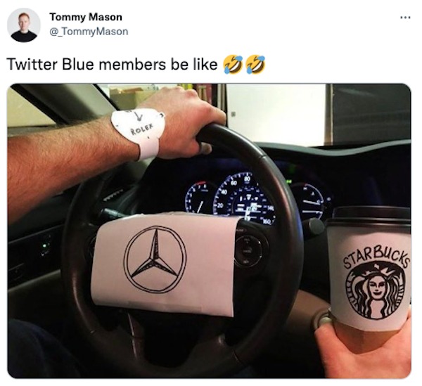 faking it memes - Tommy Mason TommyMason Twitter Blue members be Rolex Gi Starbucks