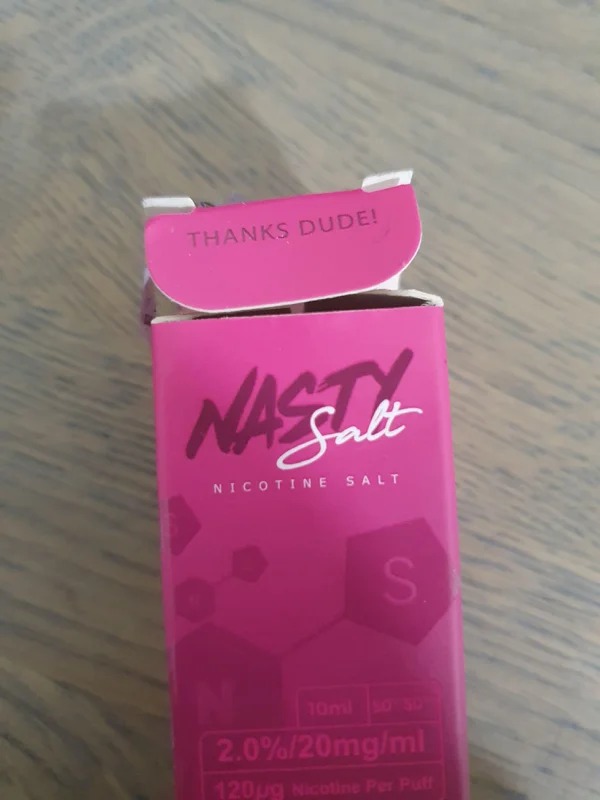 Found this when I opened a new nic salt box.