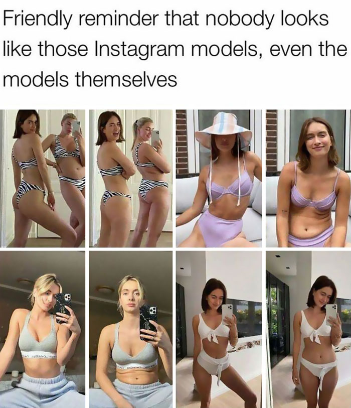 Fake people on Instagram - lingerie - Friendly reminder that nobody looks those Instagram models, even the models themselves B
