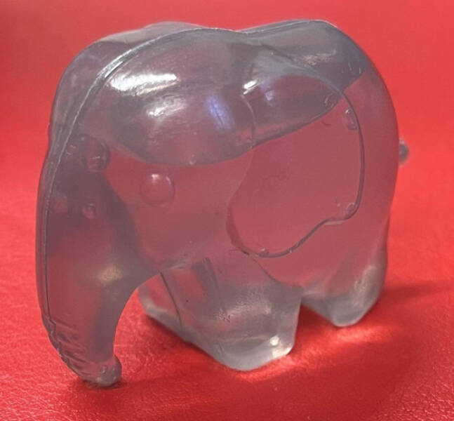 "A small elephant filled with water was left at the flat after a party. Debating with my flat mates over what its purpose could be."

“It’s a melted, reusable ice cube.”