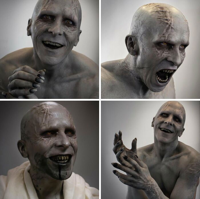 Shots Of Christian Bale's Gorr Makeup Test For 'Thor Love And Thunder.'