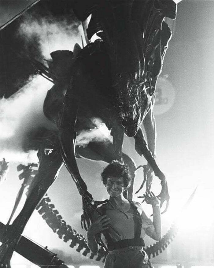 just plain awesome stuff - sigourney weaver on the set of alien