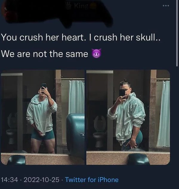 internet tough guys - presentation - King You crush her heart. I crush her skull.. We are not the same Twitter for iPhone