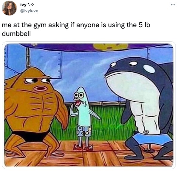 funny tweets - cartoon - ivy". me at the gym asking if anyone is using the 5 lb dumbbell ge