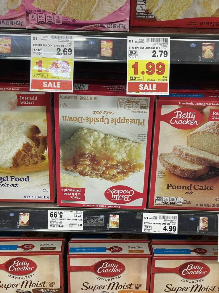 “My grocery store stocks & labels pineapple upside down cake upside down.”