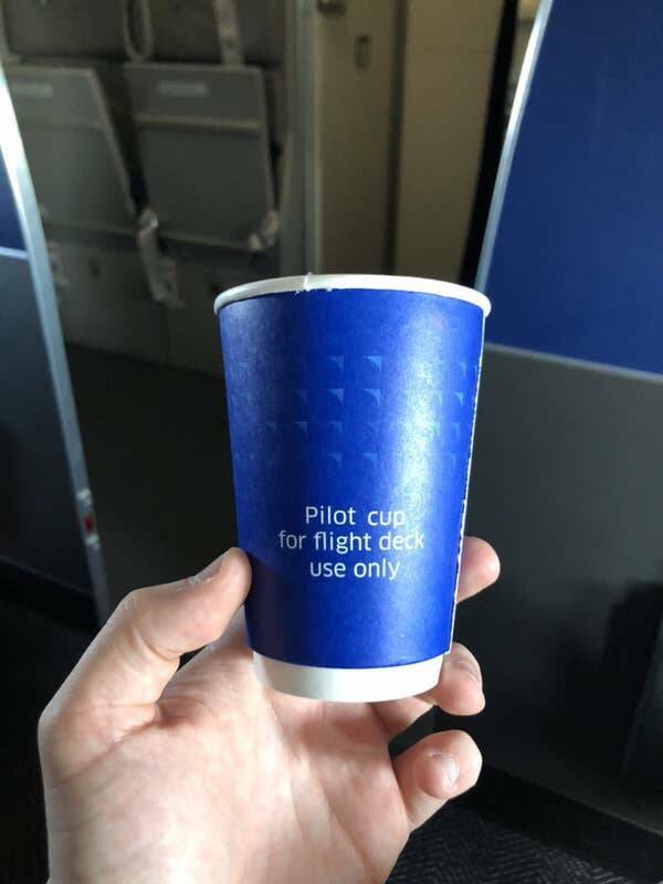 fascinating photos - airline cups - Pilot cup for flight deck use only