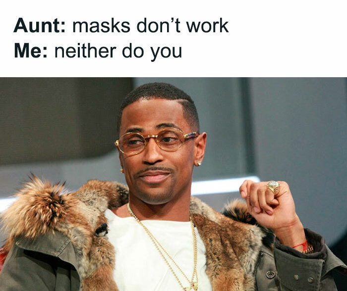 Family Clap-Backs for thanksgiving - fur - Aunt masks don't work Me neither do you