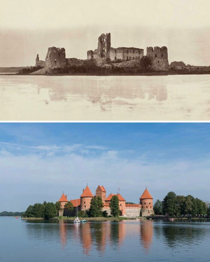 fascinating historical photographs - trakai island castle