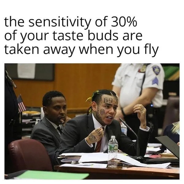 relatable memes - takashi meme - the sensitivity of 30% of your taste buds are taken away when you fly 69