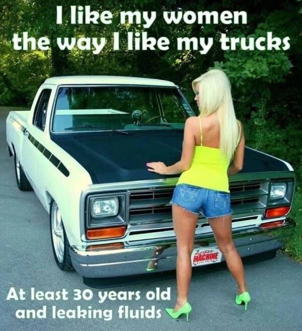 spicy memes sultry saturday - dodge d 150 girls - I my women the way I my trucks At least 30 years old and leaking fluids L Machine Nationals