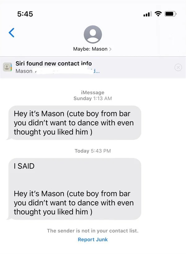 Sad And Depressing pics - web page - Maybe Mason > Siri found new contact info Masonr I Said iMessage Sunday Hey it's Mason cute boy from bar you didn't want to dance with even thought you d him Today Hey it's Mason cute boy from bar you didn't want to da