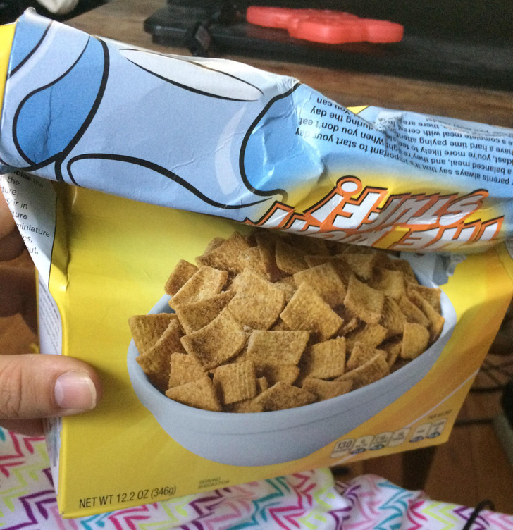 “How my step dad decided to close a box of cereal after eating edibles last night.”