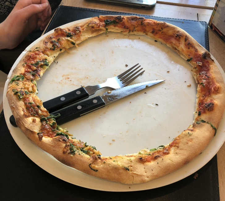 “How my grandmother ate her pizza today”