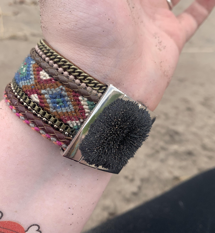 “My bracelet started picking up all of the iron from the sand.”