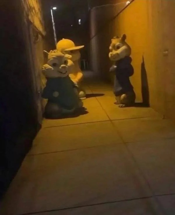 cursed pics - chipmunks in the alley
