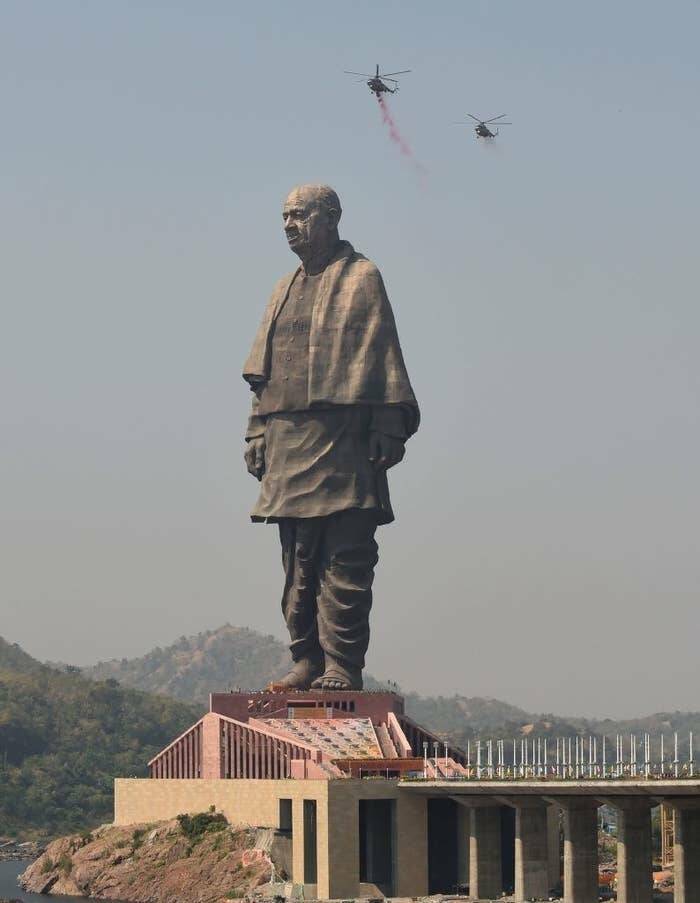 And this is the world's tallest statue, the Statue of Unity: It's located in India and is 600 feet high.