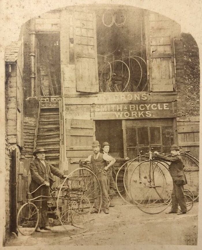 J W Waldron's Smith & Bicycle Works In Brighton, England. C. 1900