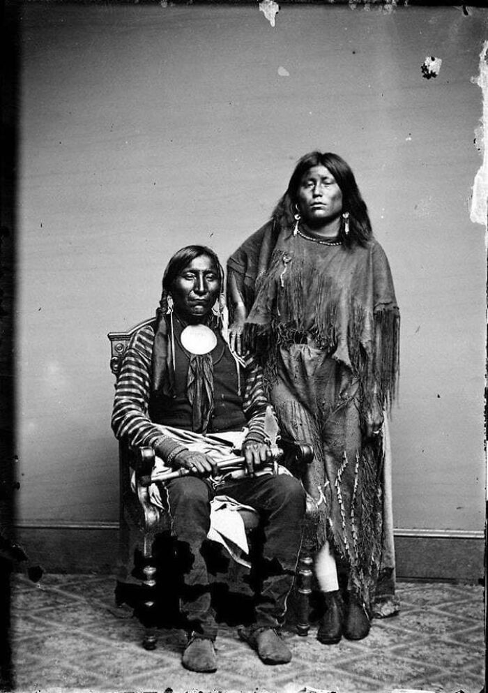 historical photographs - Kiowa Couple Lone Wolf And Etla, 1860