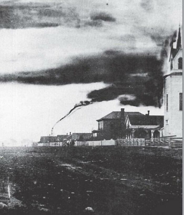 First Photograph Of A Tornado Near Garnett, Kansas. April 26, 1884