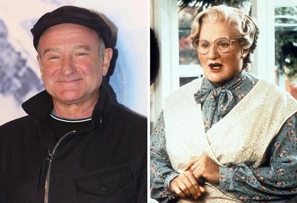 Actors before and after make up - film robin williams