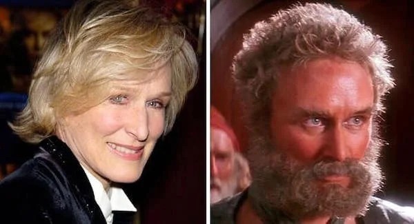 Actors before and after make up - glenn close hook